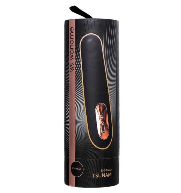 Unrealistic vibrator WANAME D SPLASH TSUNAMI, silicone, black, 18.3 cm - obrazek 2