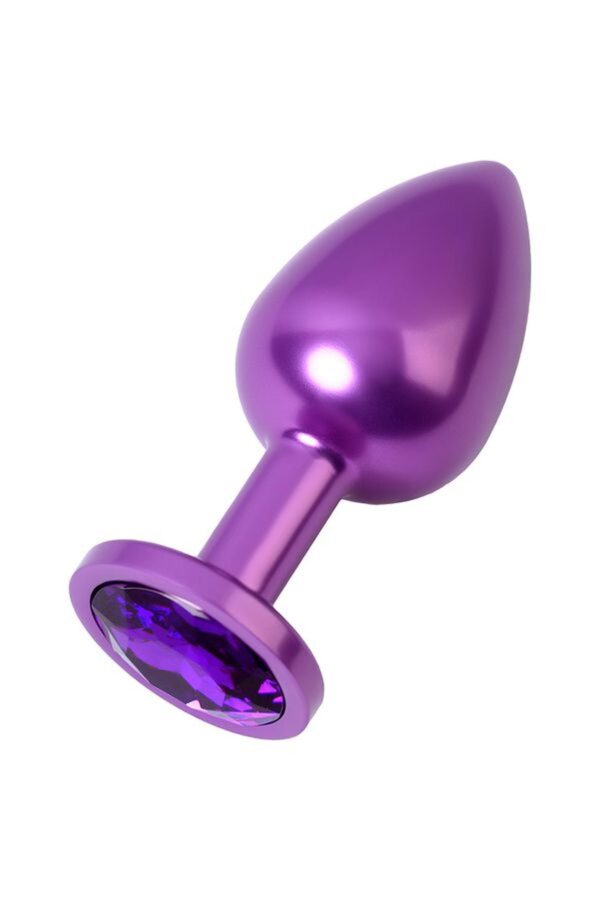 Purple anal plug TOYFA Metal,with a amethyst colored gem - obrazek 2