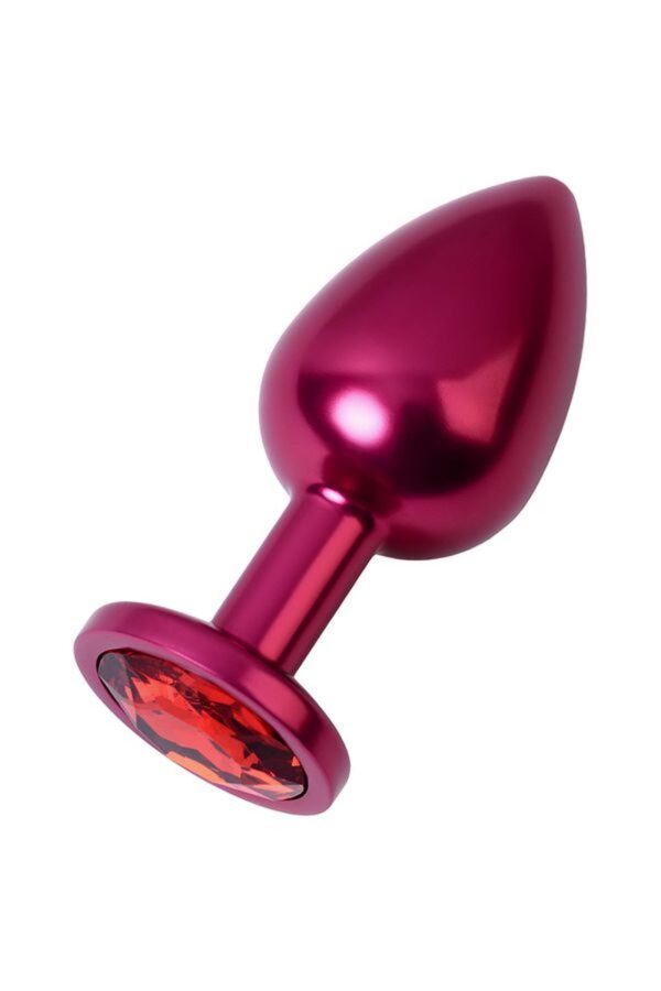 Red anal plug TOYFA Metal with red gem - obrazek 2