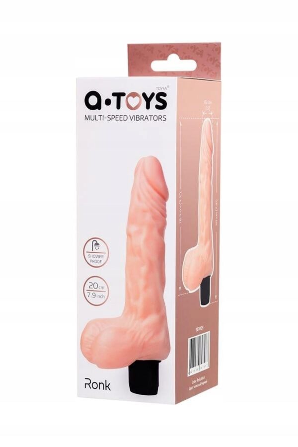 A TOYS, Realistic Multi Speed vibrator,, TPE, vibration modes, 14cm - obrazek 2