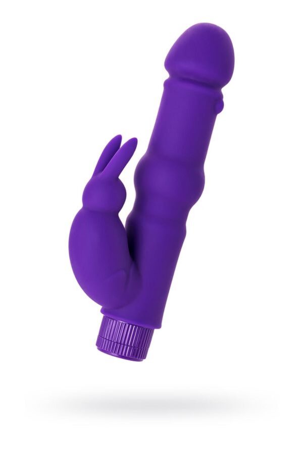 A TOYS, Vibrator with clitoral stim, Silicone, Purple, 18 cm - obrazek 2