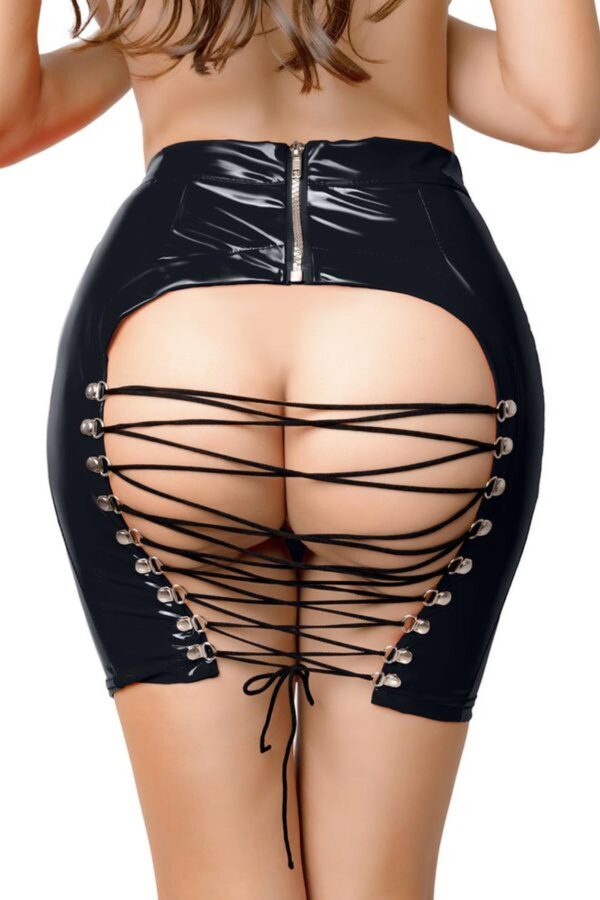 Wetlook skirt Leanne   black L - obrazek 3