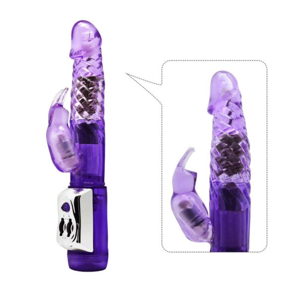 Multi speed Vibration and Rotation whit pearls, Purple - obrazek 3