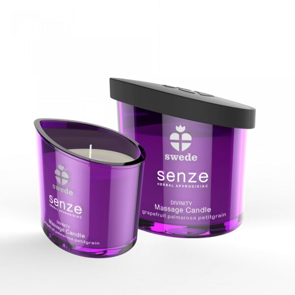 Swede   Senze Divinity Massage Candle Grapefruit Palmarosa Petitgrain - obrazek 3