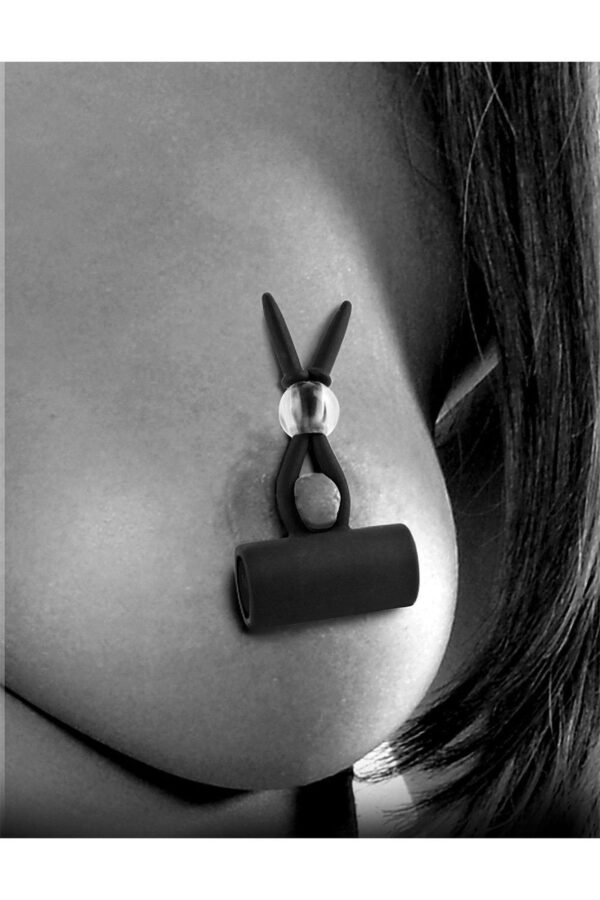 FETISH FANTASY SERIES LIMITED EDITION VIBRATING SILICONE NIPPLE LASSOS BLACK - obrazek 3