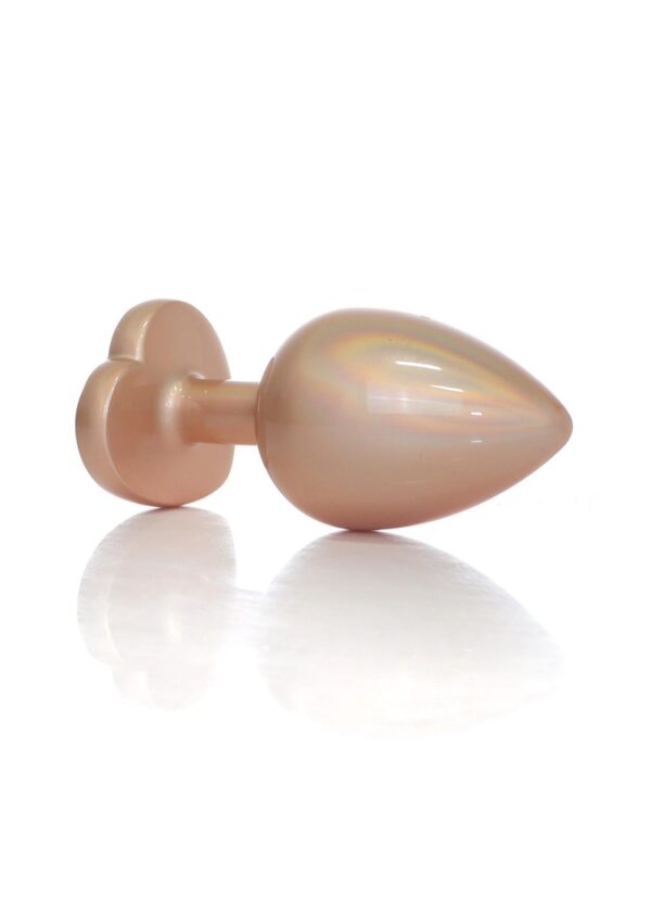 Plug Jewellery Pearl Gold Heart PLUG  Clear L - obrazek 3