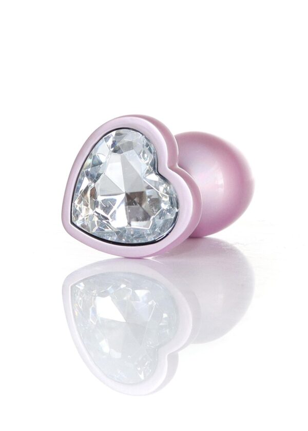 Plug Jewellery Pearl Pink Heart PLUG  Clear S - obrazek 3