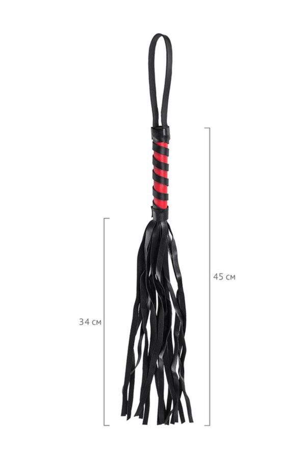 Anonymo flogger, PU leather, black, 45 cm - obrazek 3