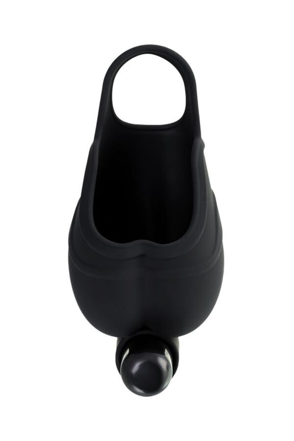 EROTIST Scrotum cover with an erection ring and vibration Attraction, silicone, black, 6.5 cm - obrazek 3
