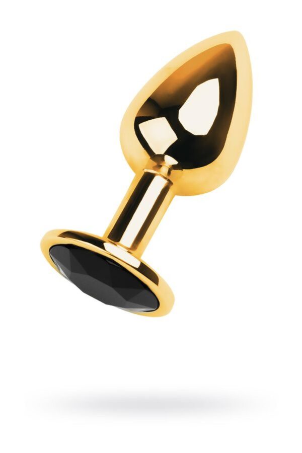 Golden anal plug TOYFA Metal,with a tourmaline colored gem - obrazek 3