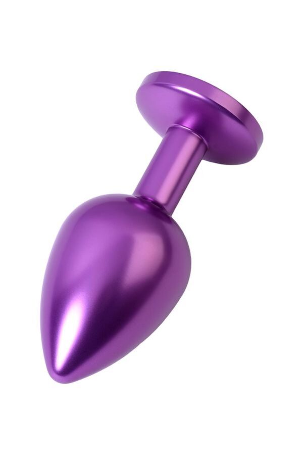 Purple anal plug TOYFA Metal,with a amethyst colored gem - obrazek 3