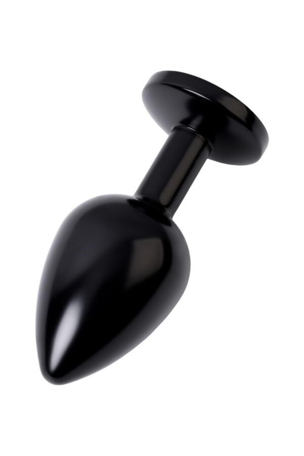 Black anal plug TOYFA Metal,with a ruby colored gem - obrazek 3