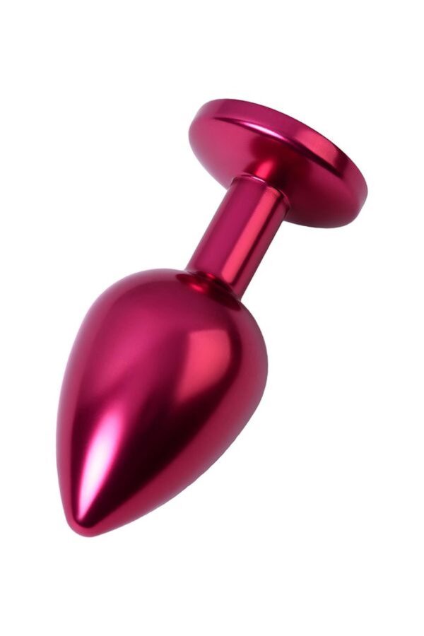 Red anal plug TOYFA Metal with red gem - obrazek 3