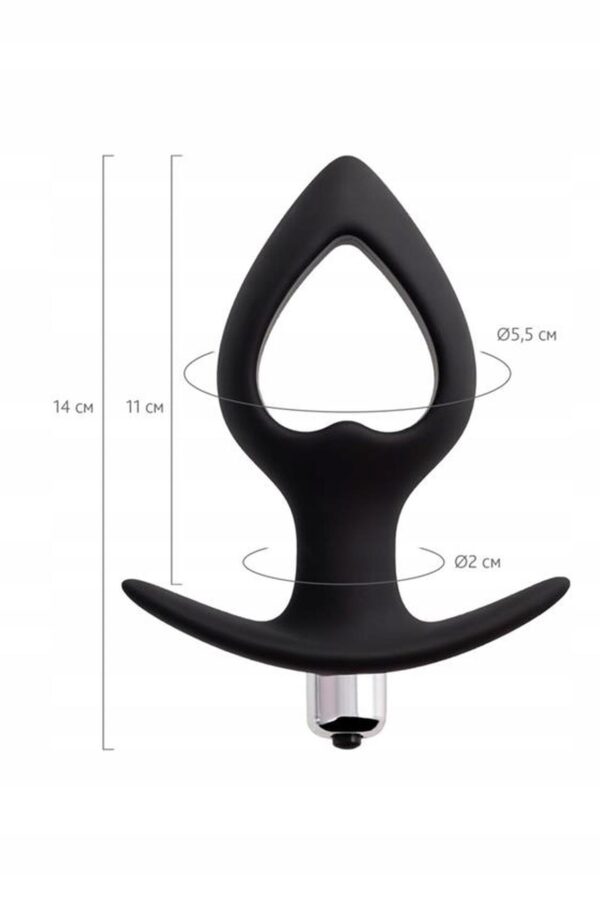 TOYFA POPO Pleasure Anal Plug Cordis M Vibro Black - obrazek 3