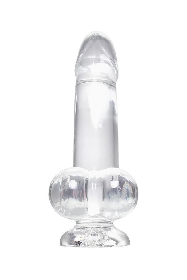 Realistic dildo A Toys by TOYFA Cryst, TPE, transparent, 15 cm - obrazek 3