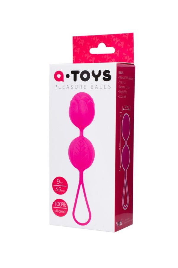 A TOYS,Vaginal balls, Silicone, Pink, O 3.5 cm - obrazek 3