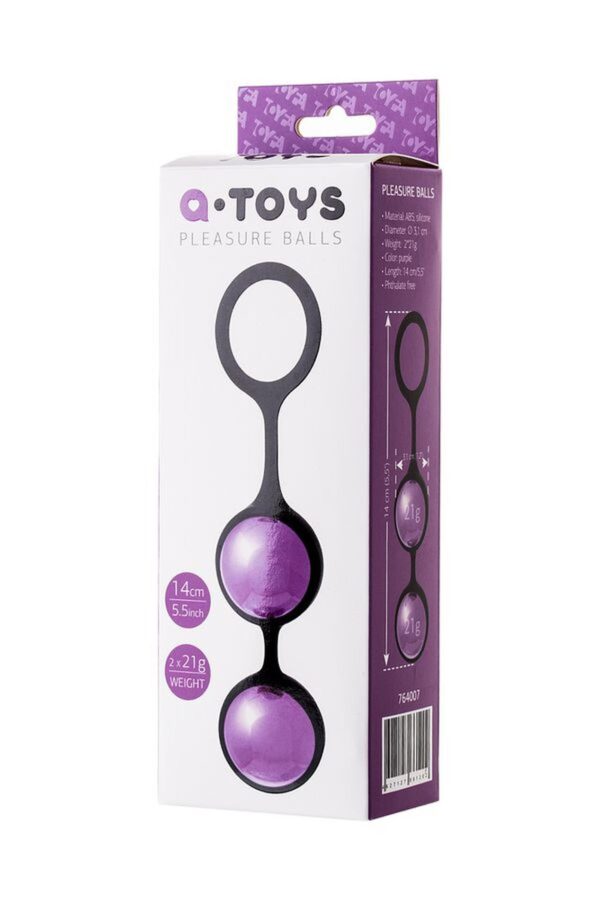 A TOYS, Vaginal balls, ABS plastic, Purple, O 3.1 cm - obrazek 3