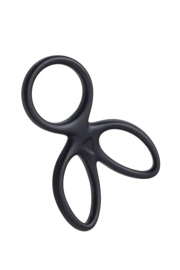 A TOYS Triple penis ring KRAKEN, silicone, black, 10 cm - obrazek 3