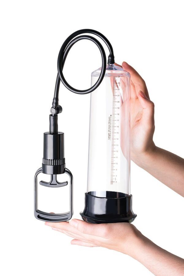 A TOYS, Penis Pump, PVC, Transparent, 27.5 cm, 3 cock rings included - obrazek 3