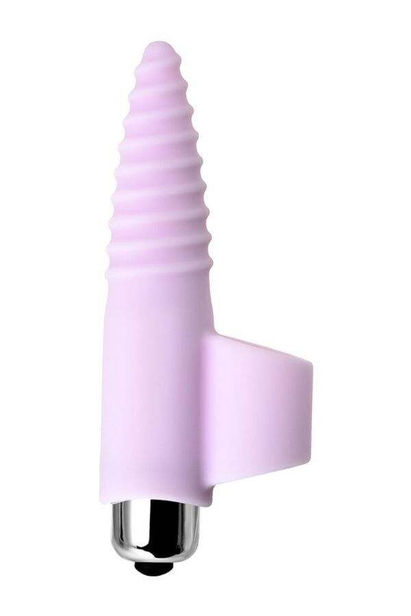 JOS NOVA, Finger vibrator for anal stimulation, silicone, powder pink, 9 cm - obrazek 3