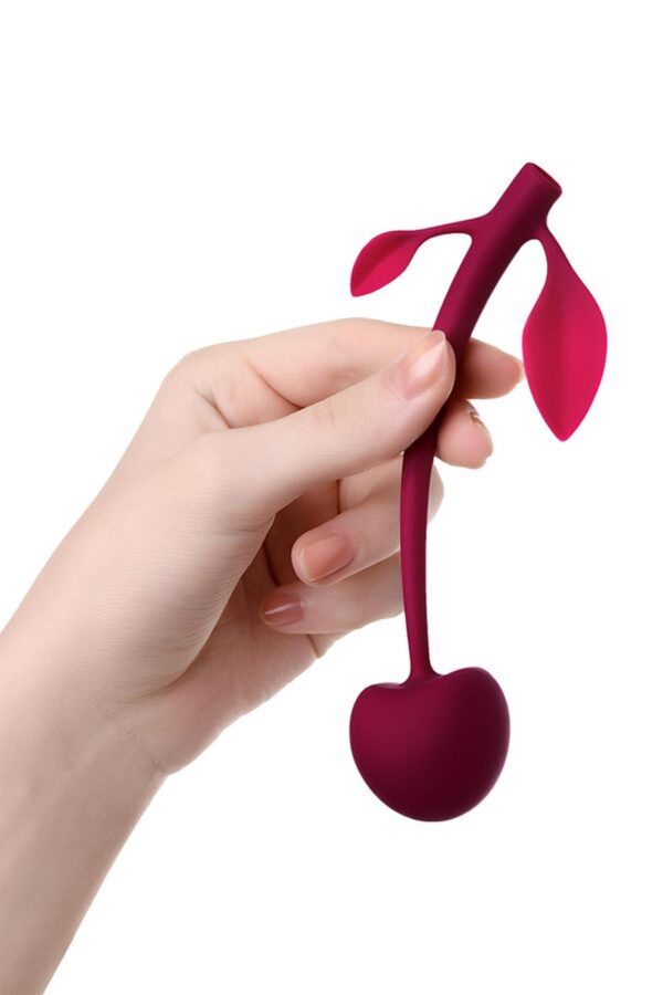 Wild cherry JOS pleasure ball with a ball inside and flexible tail color:cherry - obrazek 3