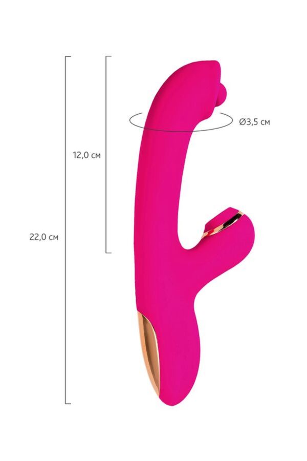 Vibrator with stimulating ball and vacuum stimulation JOS Rolli, silicone, pink, 22 cm - obrazek 3