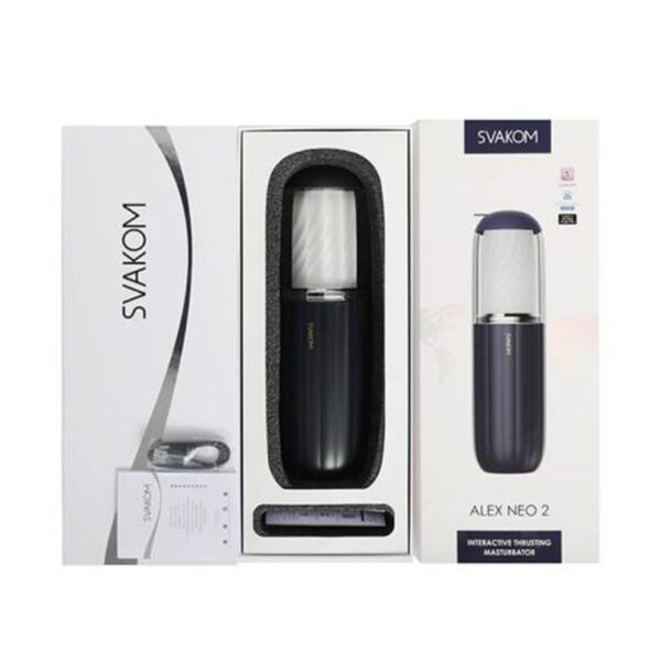 SVAKOM   Alex Neo 2 Interactive Thrusting Masturbator   Black - obrazek 4