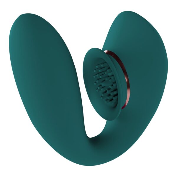 Twitch 3   Rechargeable Vibrator & Suction   Silicone   10 Speed   Forest Green - obrazek 4