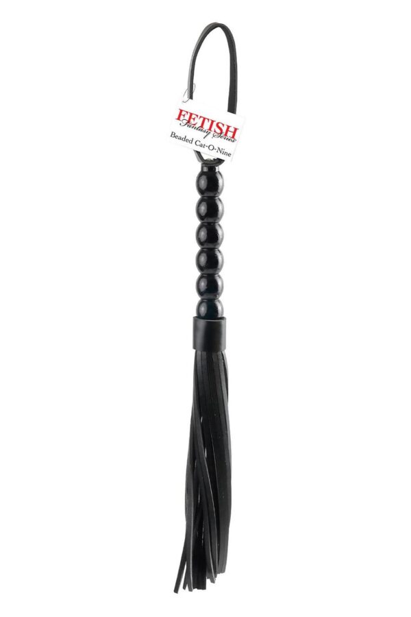 FETISH FANTASY SERIES BEADED CAT O NINE TAILS BLACK - obrazek 4