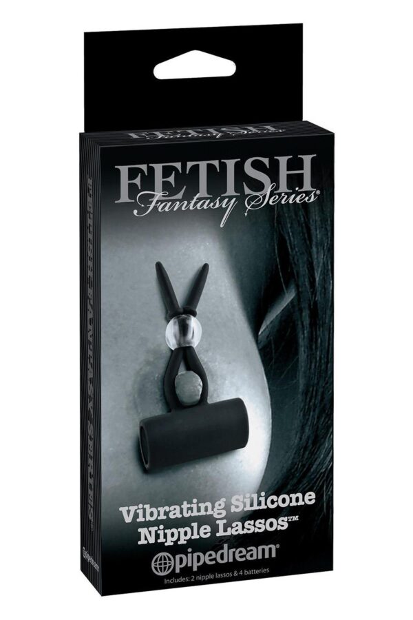 FETISH FANTASY SERIES LIMITED EDITION VIBRATING SILICONE NIPPLE LASSOS BLACK - obrazek 4