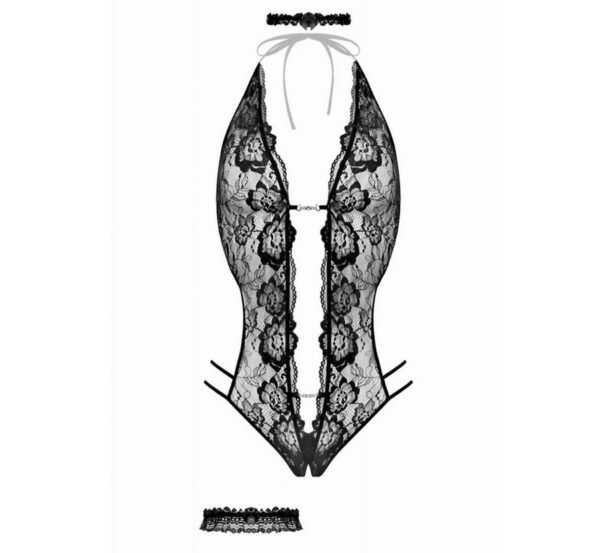 Open crotch Body Set Renee black - obrazek 4