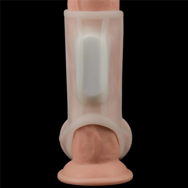 Vibrating Ridge Knights Ring with Scrotum Sleeve - obrazek 4