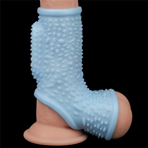 Vibrating Drip Knights Ring with Scrotum Sleeve - obrazek 4