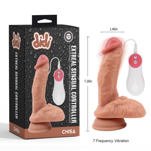 Extreal Sensual Controller Vibrating Dildo Flesh - obrazek 4