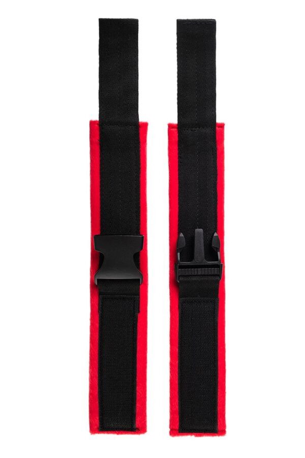 Anonymo handcuffs, velour, red, 24 cm - obrazek 4