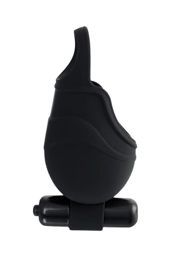 EROTIST Scrotum cover with an erection ring and vibration Attraction, silicone, black, 6.5 cm - obrazek 4