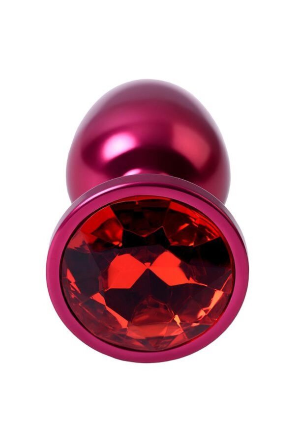 Red anal plug TOYFA Metal with a red colored gem - obrazek 4
