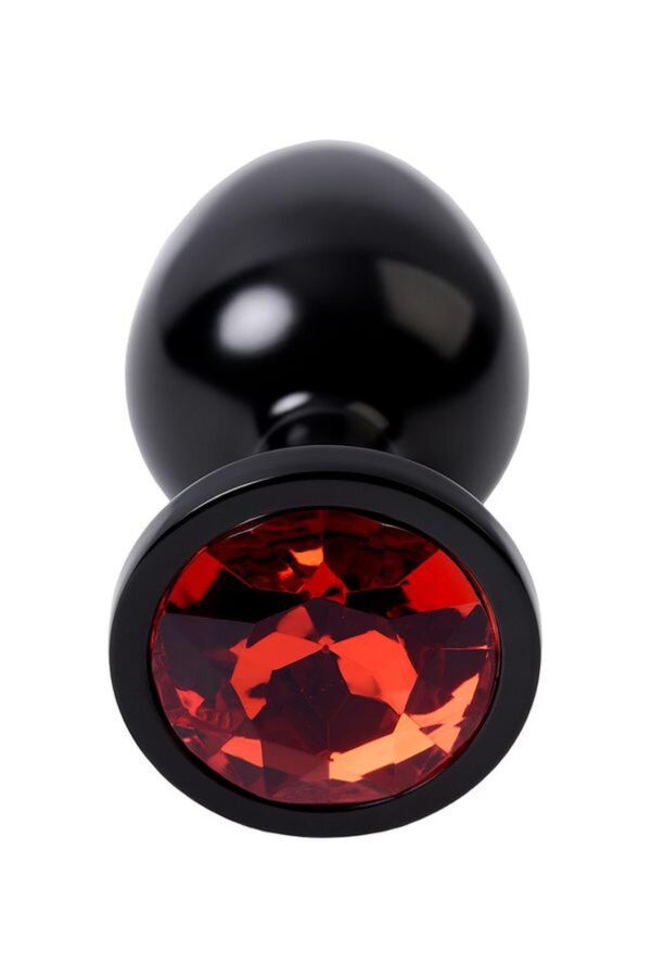 Black anal plug TOYFA Metal,with a ruby colored gem - obrazek 4