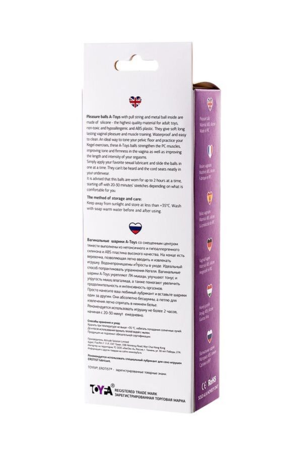 A TOYS, Vaginal balls, ABS plastic, Purple, O 3.1 cm - obrazek 4