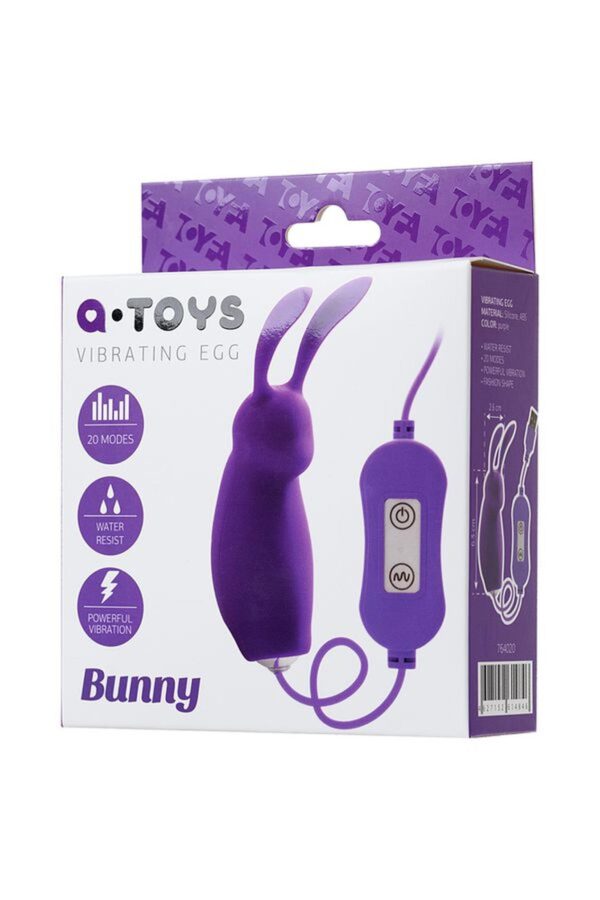 A TOYS, Vibro egg Bunny, with control panel, silicone, violet - obrazek 4
