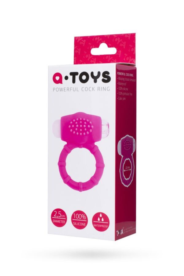 A TOYS, Penis VibroRing, Silicone, Pink, O2.5 cm - obrazek 4
