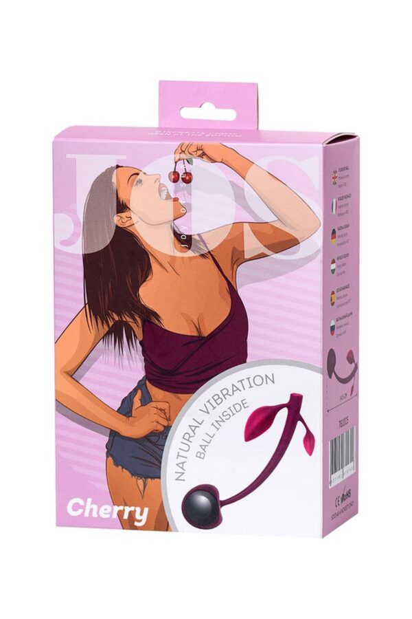 Wild cherry JOS pleasure ball with a ball inside and flexible tail color:cherry - obrazek 4