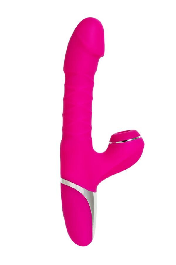 JOS Thrusting and sucking vibrator To Frolly, silicone, pink, 21,5cm - obrazek 4