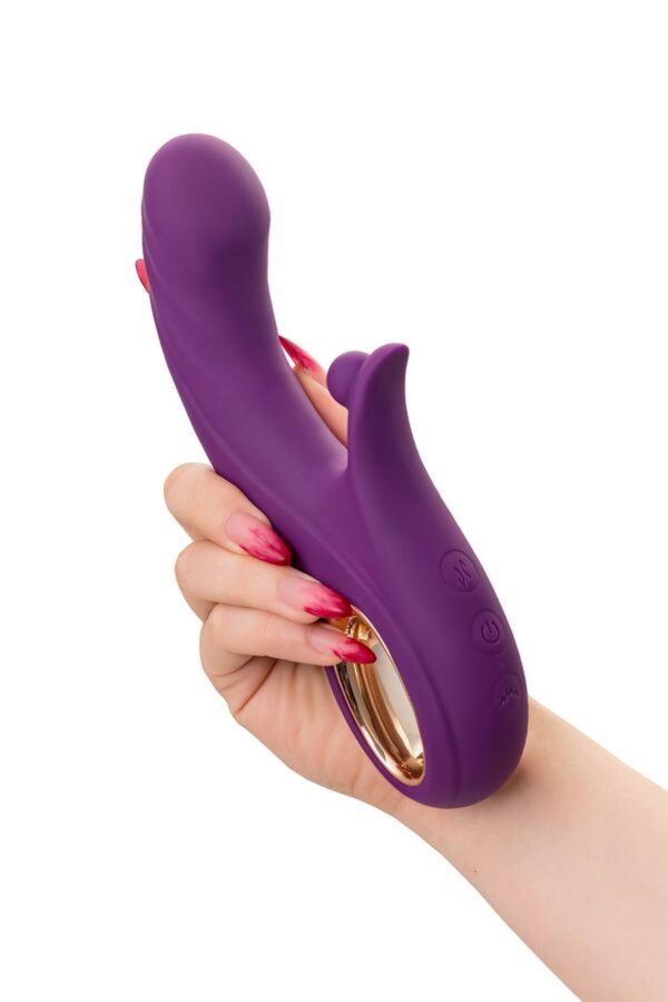 Vibrating roller with Up&Down functions by JOS Julli, silicone, purple, 20.5 cm - obrazek 4