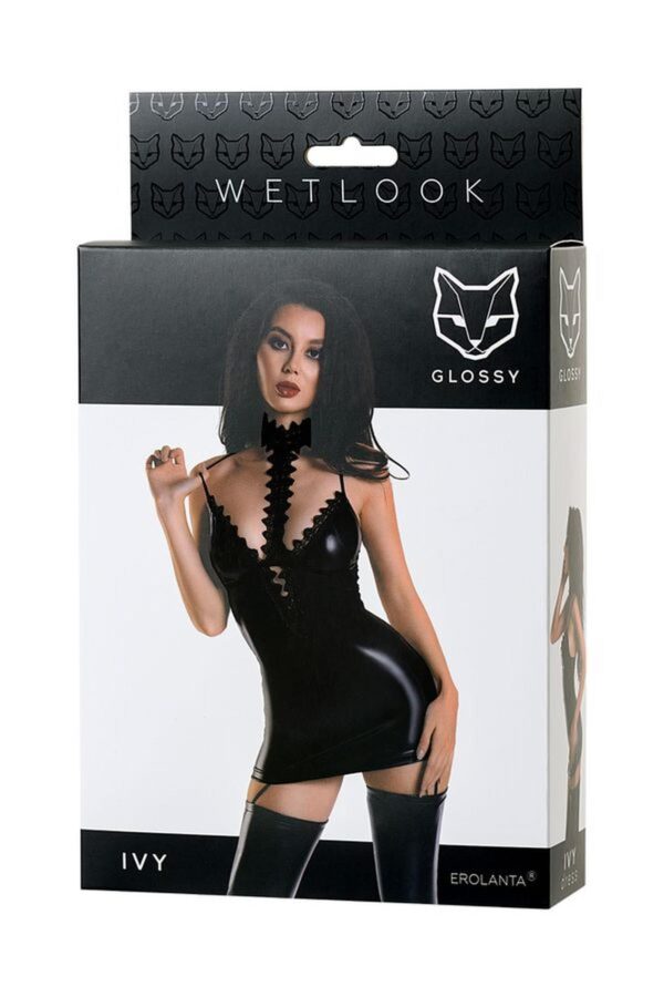 Wetlook dress IVY   black L - obrazek 4