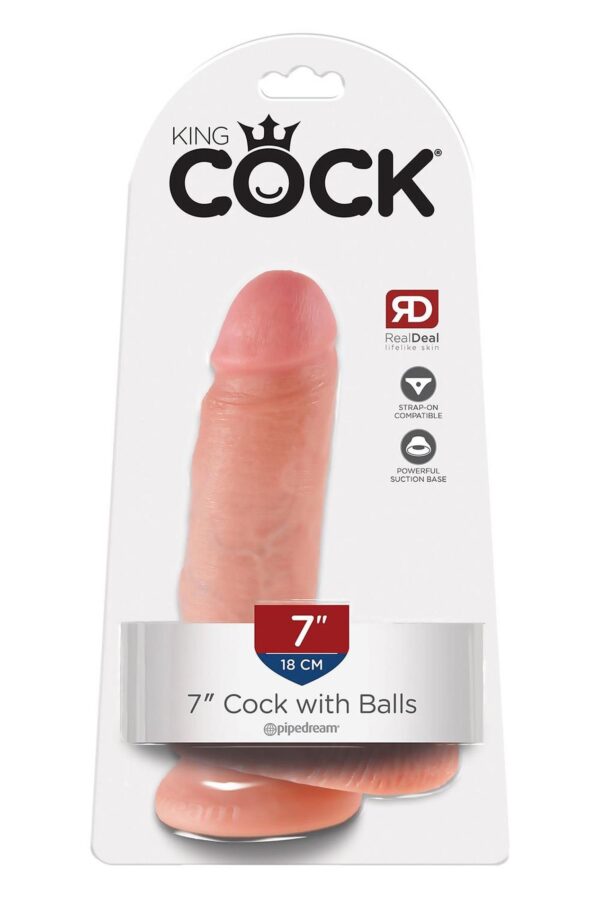 KING COCK 7 INCH COCK WITH BALLS LIGHT - obrazek 5