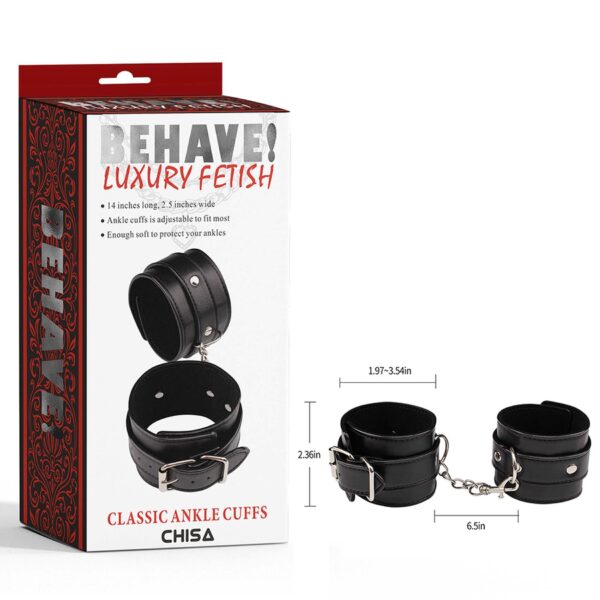 Classic Ankle Cuffs Black - obrazek 5