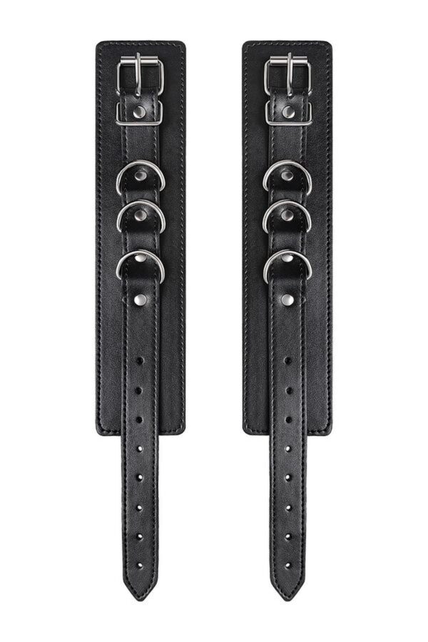 Anonymo handcuffs, PU leather, black, 26.5 cm - obrazek 5