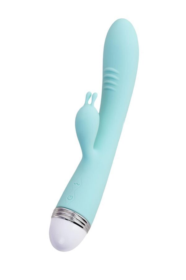 Vibrator with clitoral stimulator Flovetta by Toyfa Iris, silicone, mint, 22 cm - obrazek 5