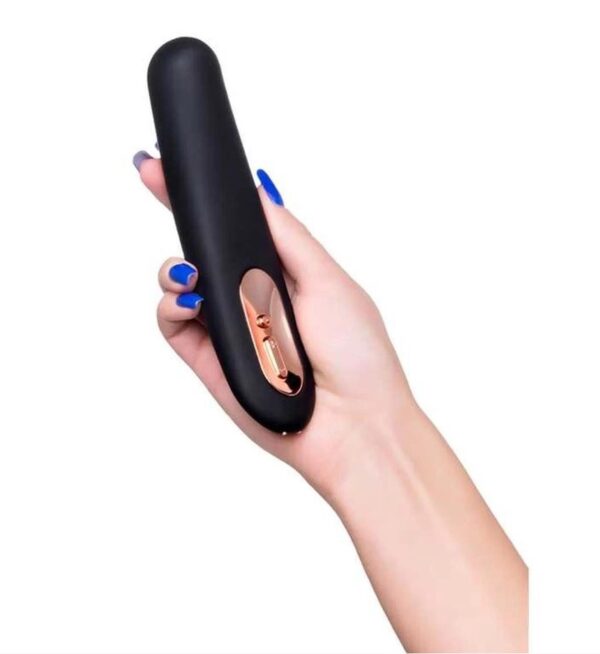 Unrealistic vibrator WANAME D SPLASH TSUNAMI, silicone, black, 18.3 cm - obrazek 5